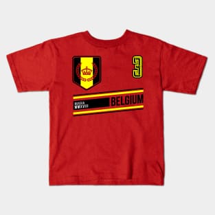 Belgium World Soccer Jersey Style Fan Kids T-Shirt